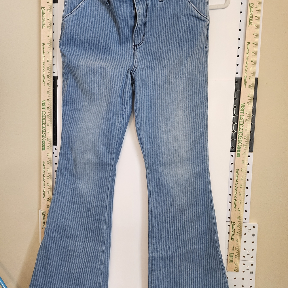 Miss Me Denim Striped Wide Leg Jeans